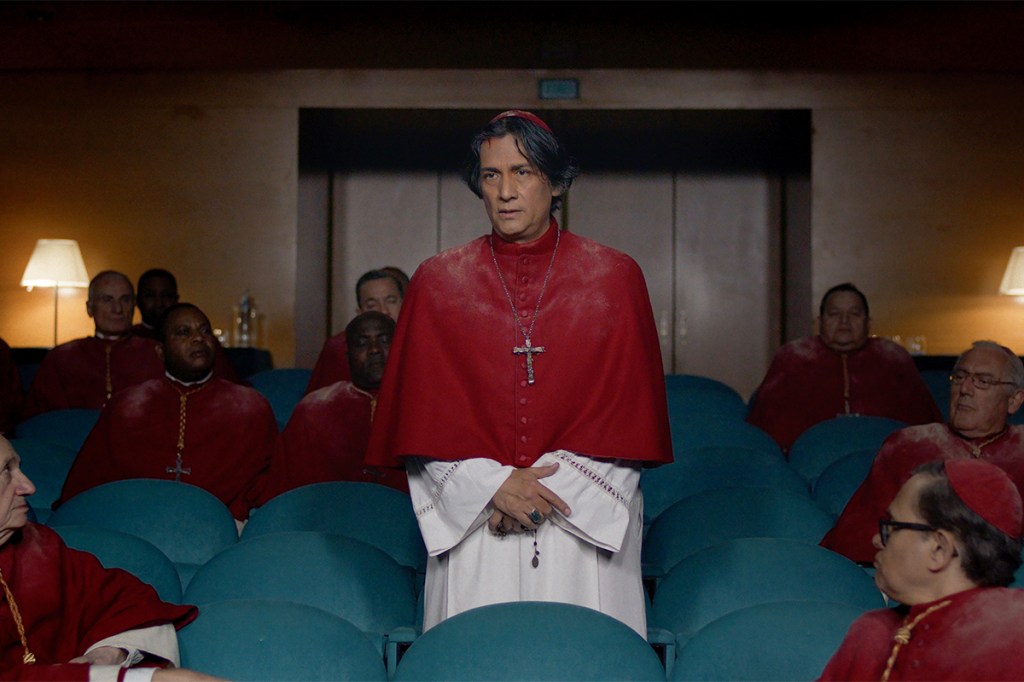 Carlos Diehz stars as Cardinal Benitez in director Edward Berger's CONCLAVE, a Focus Features release. Credit: Courtesy of Focus Features. © 2024 All Rights Reserved.