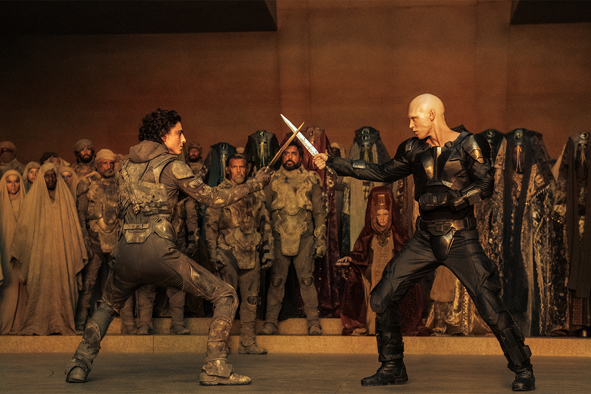 DUNE: PART TWO
(L-r) TIMOTHÉE CHALAMET as Paul Atreides and AUSTIN BUTLER as Feyd-Rautha Harkonnen
Credit: Niko Tavernise/Warner Bros.