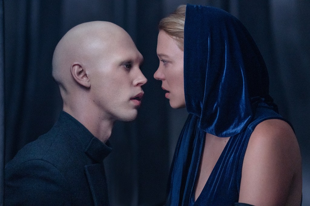 DUNE: PART TWO
(L-r) AUSTIN BUTLER as Feyd-Rautha Harkonnen and LÉA SEYDOUX as Lady Margot Fenring
Credit: Niko Tavernise/Warner Bros.