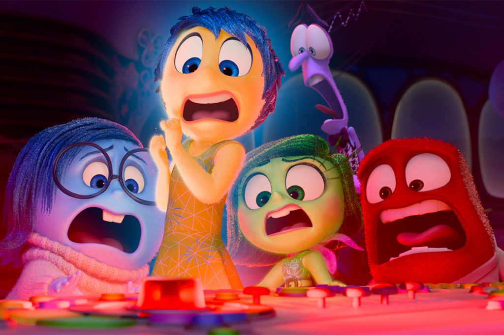 WHAT IS HAPPENING? – In Disney and Pixar’s “Inside Out 2,” Joy (voice of Amy Poehler), Sadness (voice of Phyllis Smith), Anger (voice of Lewis Black), Fear (voice of Tony Hale) and Disgust (voice of Liza Lapira) are awakened to an alarming reality: everything is changing now that Riley is 13. Directed by Kelsey Mann and produced by Mark Nielsen, “Inside Out 2” releases only in theaters Summer 2024. © 2023 Disney/Pixar. All Rights Reserved.