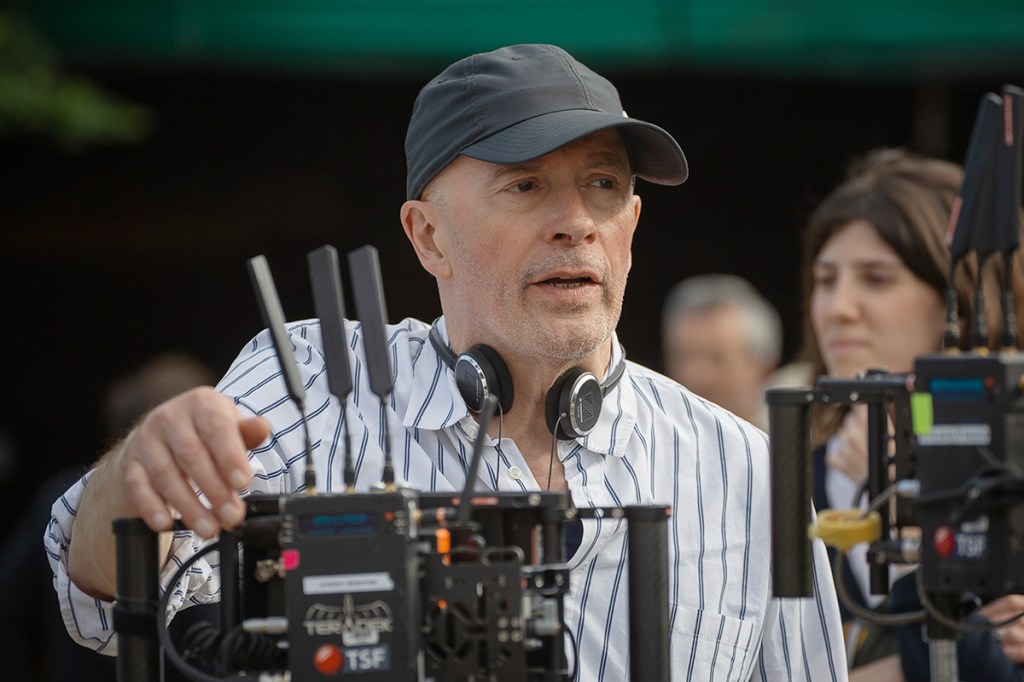 Emilia Pérez. Director Jacques Audiard on the set of Emilia Pérez. Cr. Shanna Besson/PAGE 114 - WHY NOT PRODUCTIONS - PATHÉ FILMS - FRANCE 2 CINÉMA © 2024.