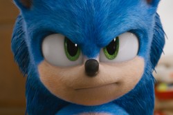 Sonic (Ben Schwartz) in SONIC THE HEDGEHOG from Paramount Pictures and Sega. Photo Credit: Courtesy Paramount Pictures and Sega of America.