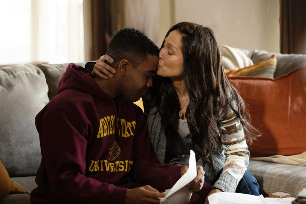 UNSTOPPABLE, from left: Jharrel Jerome as Anthony Robles, Jennifer Lopez, 2024. ph: Ana Carballosa / © Amazon MGM Studios / Courtesy Everett Collection